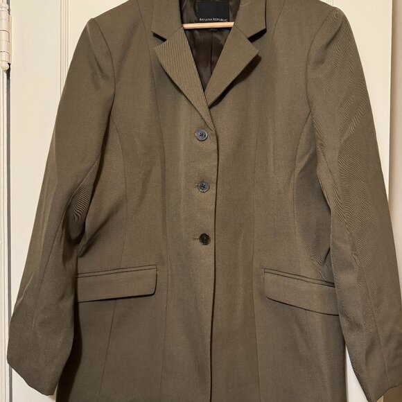 Banana Republic Jackets & Blazers - Banana Republic Poly Wool Tan/Olive Riding Jacket Size 18 Never Worn